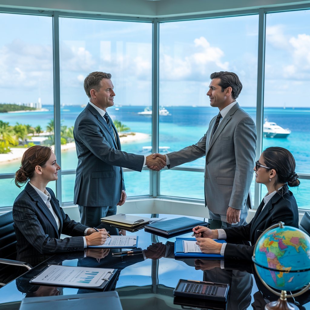 a high end corporate scene showing offsh 8eRTHQJhS0uxRV4xsShT
